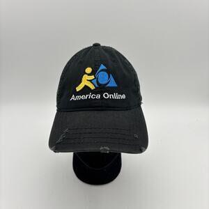 Rare Basketcase Gallery America Online AOL AIM Hat Distressed